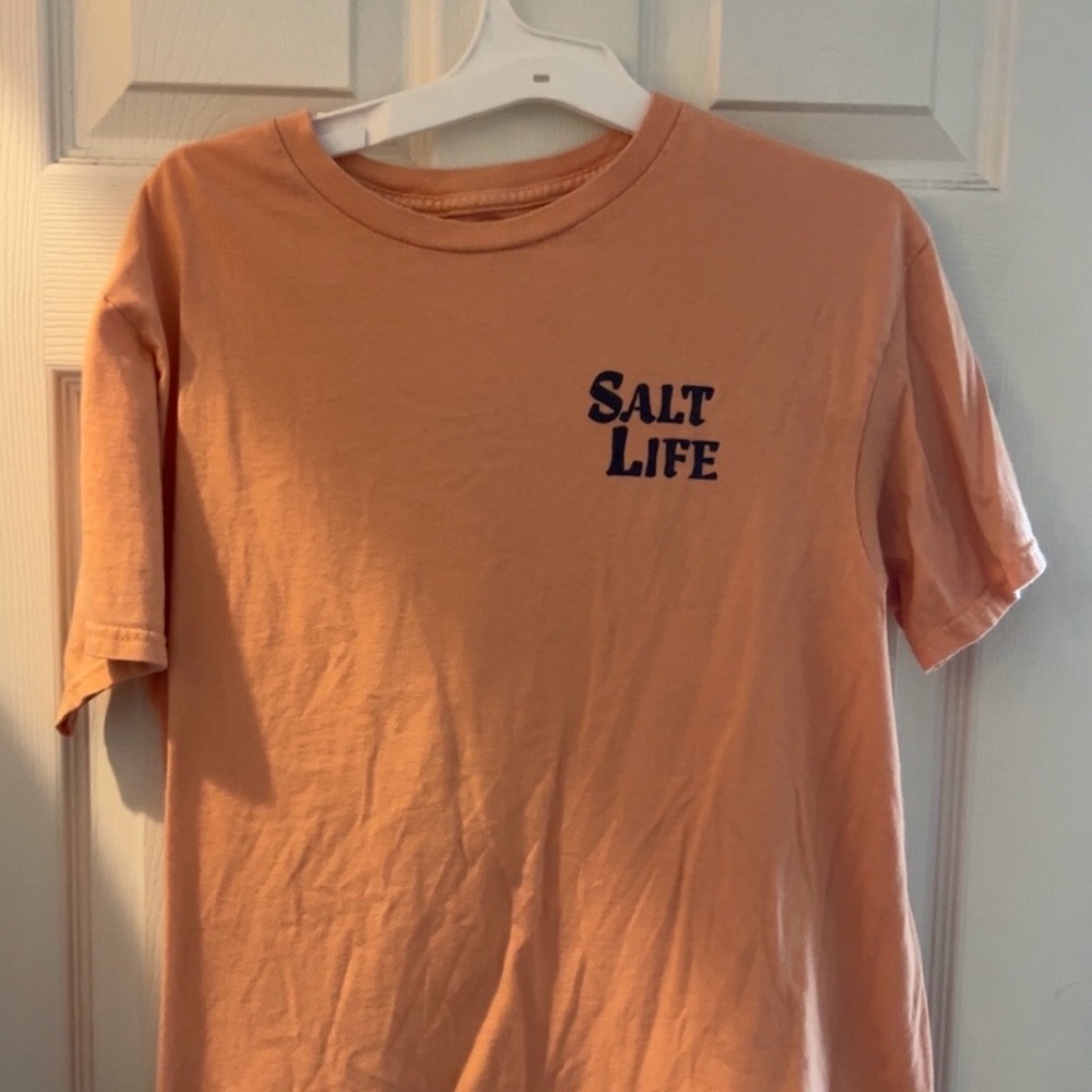 Salt Life Coral Tee with Navy Logo